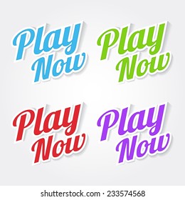 Play Now Colorful Vector Icon Design