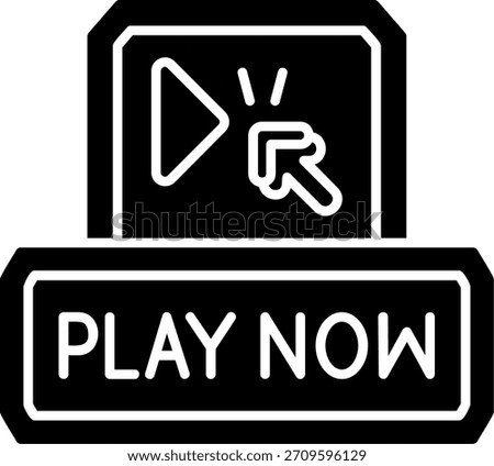 Play Now Glyph Style Icon Design