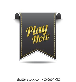 Play Now golden Vector Icon Design