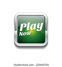 Play Now Green Vector Icon Button