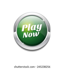 Play Now Green Vector Icon Button