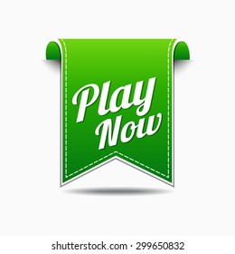 Play Now Green Vector Icon Design