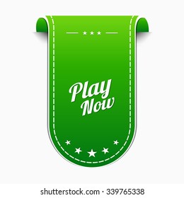 Play Now Green Vector Icon Design