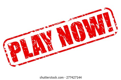 Play now red stamp text on white