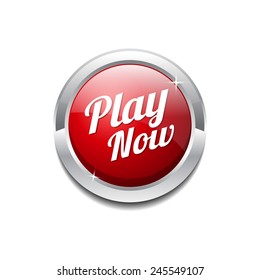 Play Now Red Vector Icon Button
