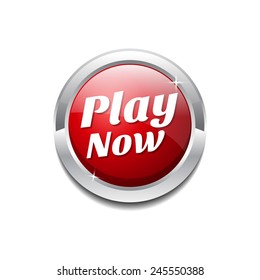 Play Now Red Vector Icon Button