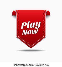 Play Now Red Vector Icon Design