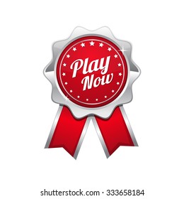 Play Now Red Vector Icon Design