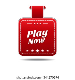 Play Now Red Vector Icon Design