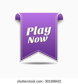 Play Now Violet Vector Icon Design