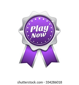 Play Now Violet Vector Icon Design