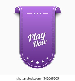 Play Now Violet Vector Icon Design