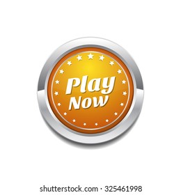 Play Now Yellow Vector Icon Button