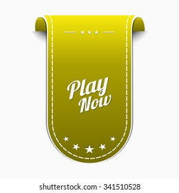 Play Now Yellow Vector Icon Design