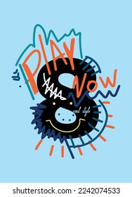 play now,t-shirt design concept textile fashion design