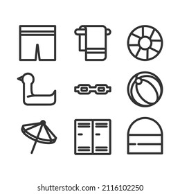 play on the beach equipment simple vector design