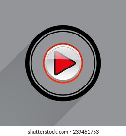 play   on a gray background with a long shadow, vector, EPS 10
