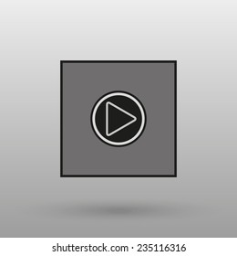 play on a gray background with shadow. vector