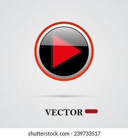 play   on a light background with shadow, vector, EPS 10