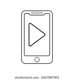 Gráficos de Vector de línea de iconos de Play On Mobile