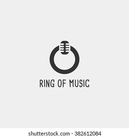 Play on music logo icon. ring of music. design template vector illustration. 