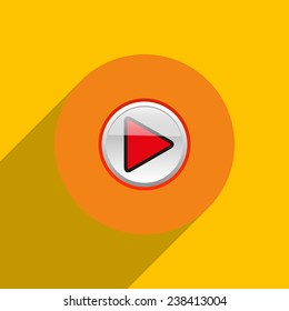 play on an orange background with shadow, vector, EPS 10