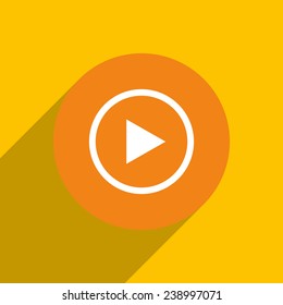 play on an orange background with shadow, vector, EPS 10