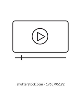 Spielen Sie auf dem Bildschirm Silhouette Stil Symbol Design, Musik Film Video-Film und Medien-Thema Vektorgrafik