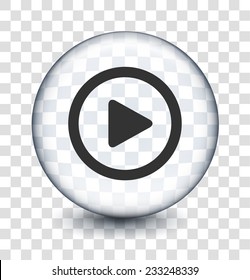 Play on Transparent Round Button