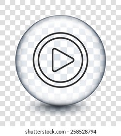 Play  on Transparent Round Buttons