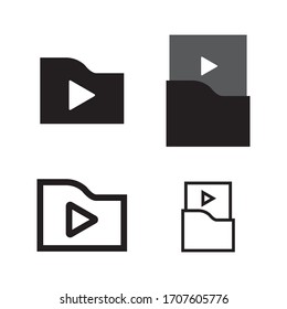 play on video icon logo  design
