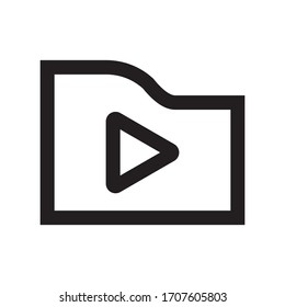 play on video icon logo  design