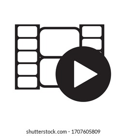 play on video icon logo  design