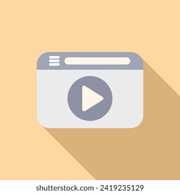 Play online commerce icon flat vector. Web site. Business platform