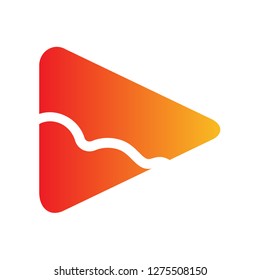 play orange abstract logo