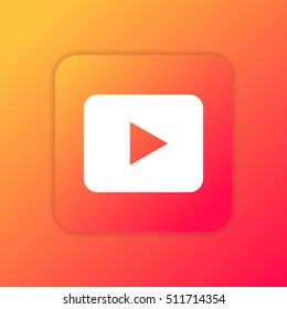 Play orange bright app ui/ux Icon / Logo design