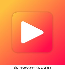 Play orange bright app ui/ux Icon / Logo design