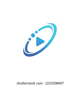 Play orbit logo design. Media orbit logo design