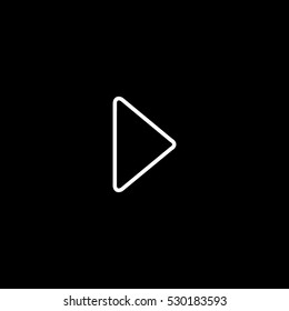 play outline icon, isolated, white background