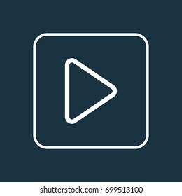 Play Outline Symbol. Premium Quality Isolated Begin Element In Trendy Style.