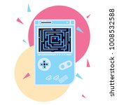 play a pacman games on game consoles, vector illustrations