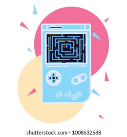 play a pacman games on game consoles, vector illustrations