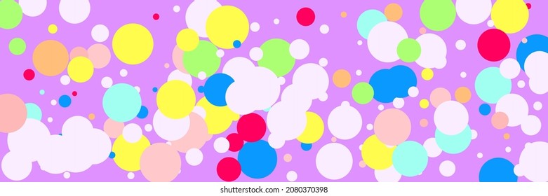 Play Pastel Pink Purple Yellow Indigo Illustration. Kids Vibrant White Beige Blue Color Textile. Rainbow Red Bordo Circles Bright Print. Violet Multicolor Children Green Dark Wallpaper.