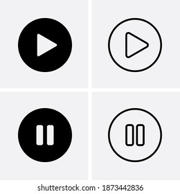 Play and Paus Icons set. Vector