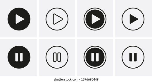 Play and Paus Icons set. Vector