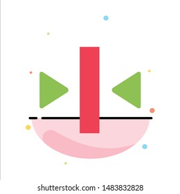 Play, Pause, Back, Media Abstract Flat Color Icon Template