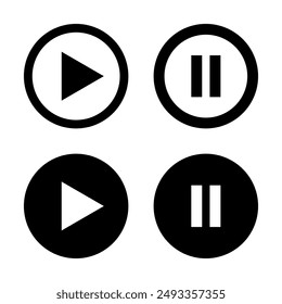 Play and pause button icon in generic design