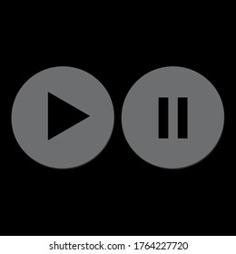 Play and Pause Button Icon. Illustration icon of music playand pause button symbol