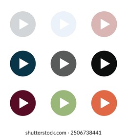 Play and pause button icon set vector.