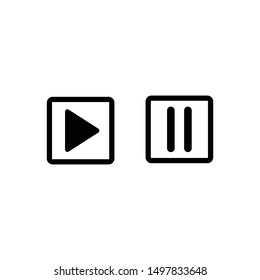 Play Pause Button Icon Vector Symbol Design Illustration